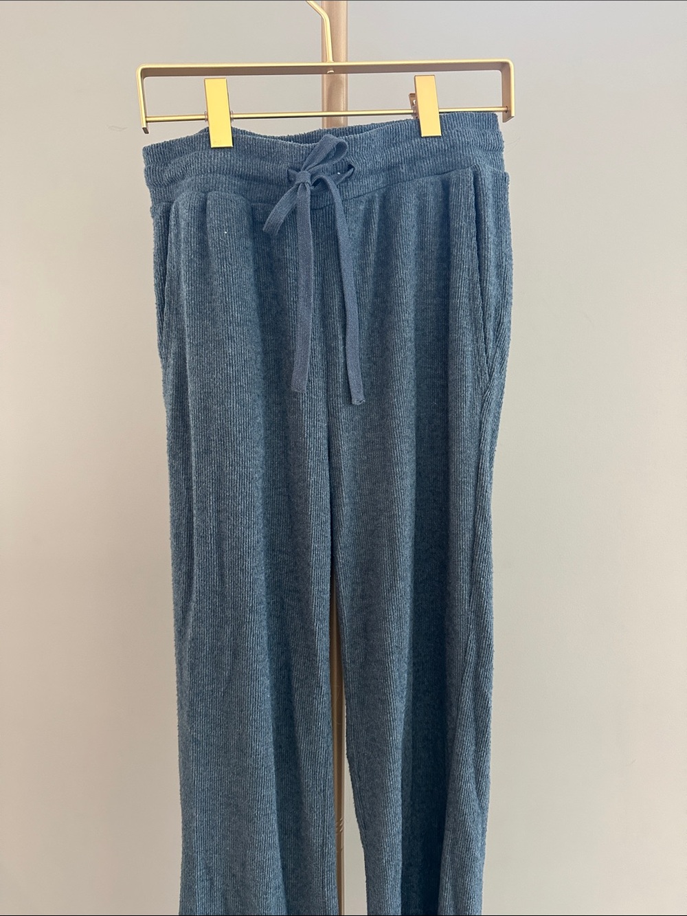 Z Supply Ribbed Knit Lounge Pants Gray XS Soft Casual
